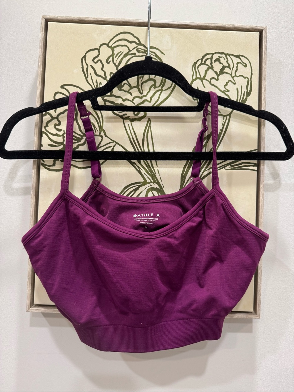 Athleta Deep Plum Purple Double-Strap Sports Bra Women Medium - GOOD CONDITION